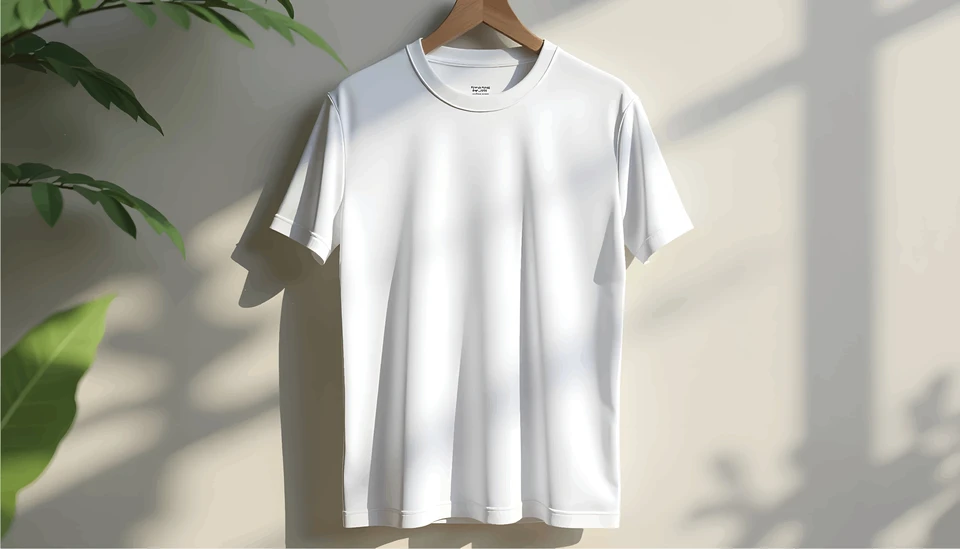 Gros plan détaillé sur un t-shirt blanc ou clair montrant un motif coloré et précis transféré par DTF, avec des couleurs vives, des contours nets et bien définis. Le motif doit être clairement visible, moderne et professionnel. La mise au point doit mettre en évidence la qualité du transfert, la netteté des détails et la vivacité des couleurs, en studio avec un éclairage professionnel sur fond neutre.